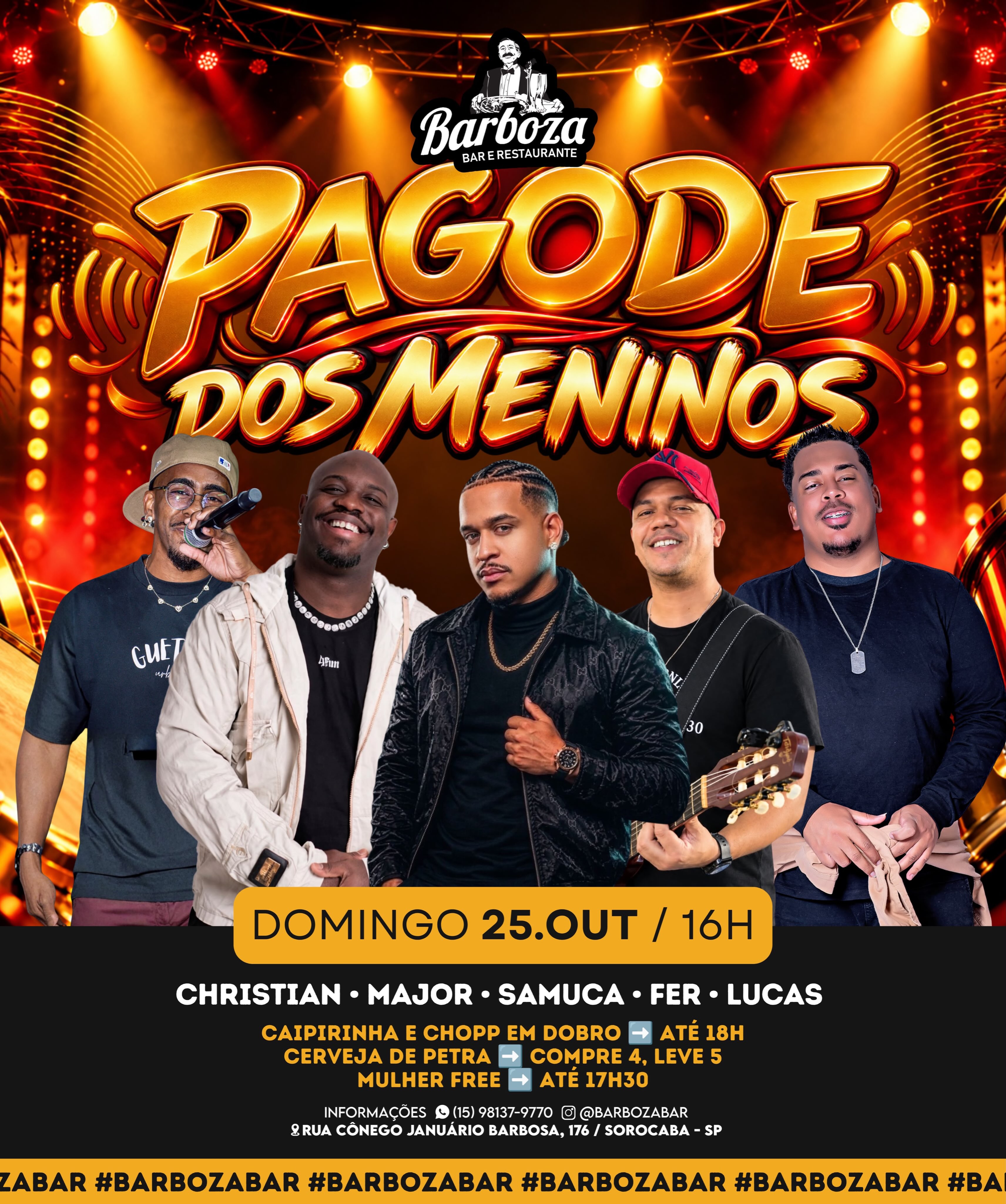Pagode dos Meninos no Barboza Bar e Restaurante