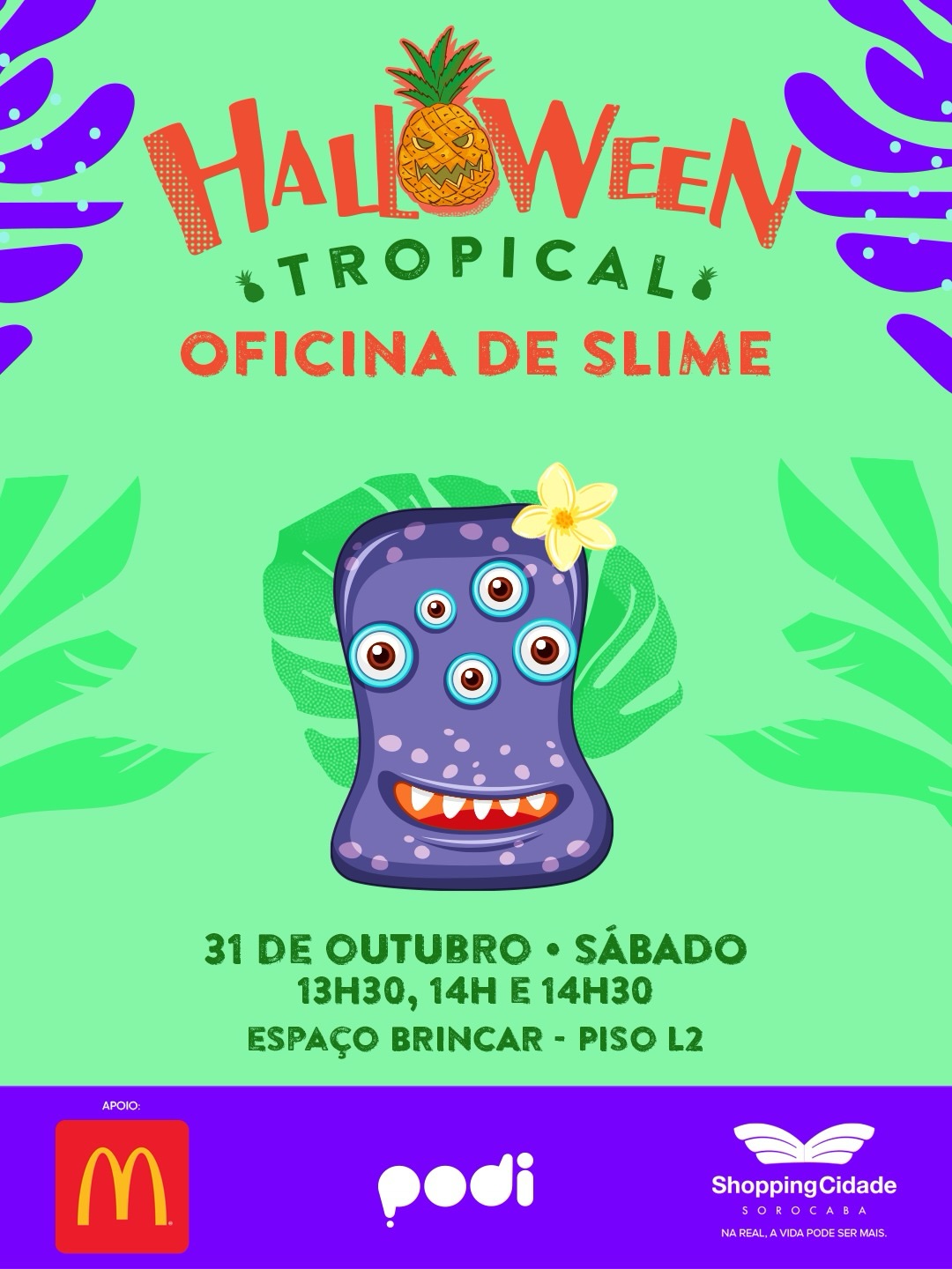 Oficina de Slime - Halloween Tropical