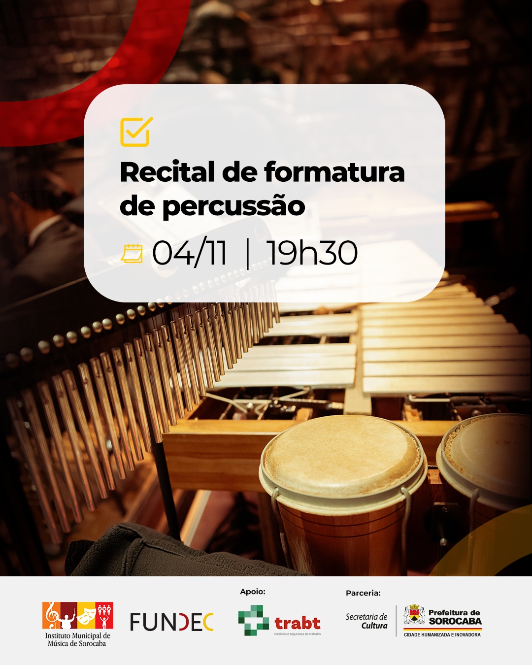 Recital de formatura de percussão