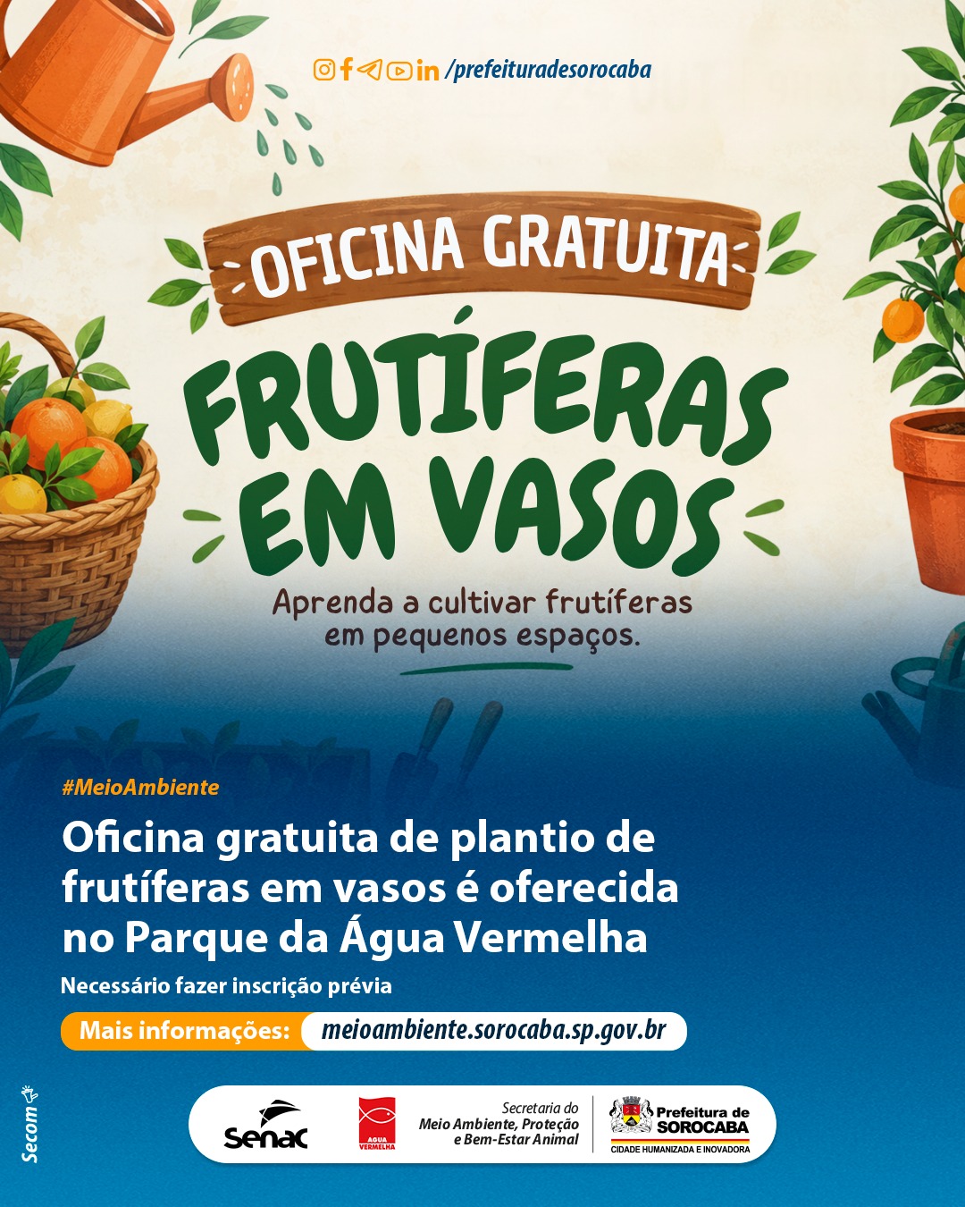 Oficina Gratuita de Plantio de Frutíferas em Vasos