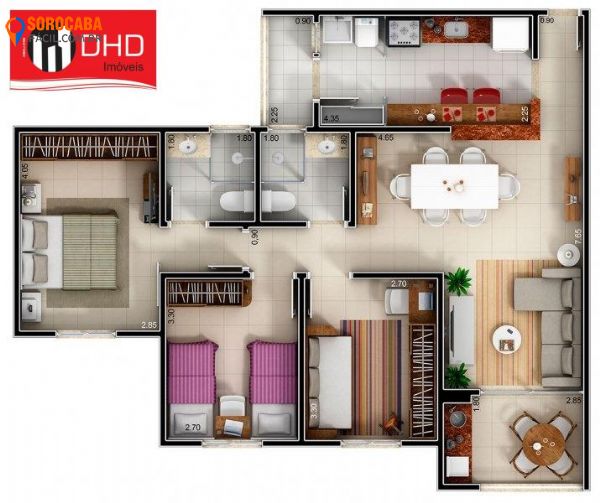 Apartamento em , Sorocaba -  Apartamento com 3 dormitórios-2181 - Foto 2