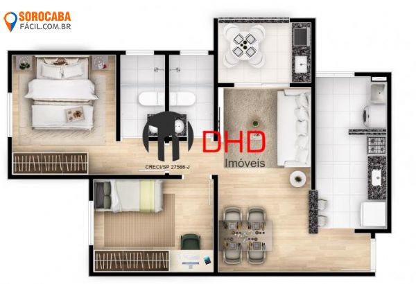 Apartamento em , Sorocaba - Residencial das Orquídeas-2137 - Foto 9