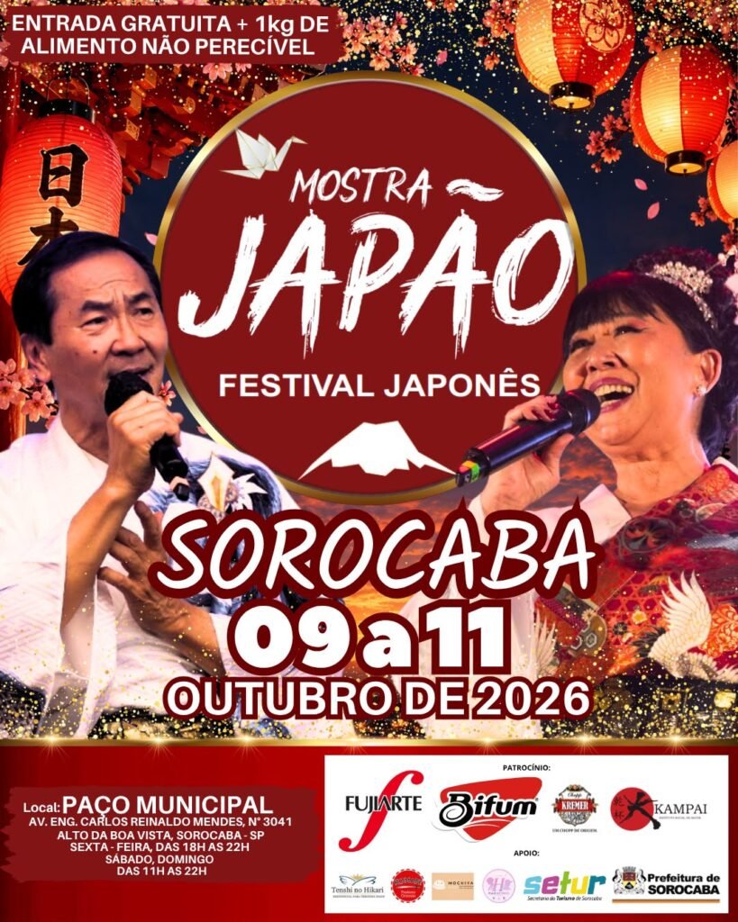 Mostra Japão acontece no Paço Municipal de Sorocaba de sexta a domingo (9 a 11)